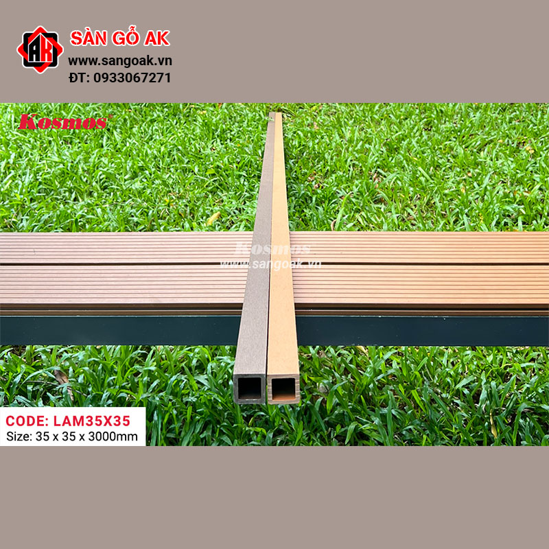 Thanh lam gỗ nhựa ngoài trời Kosmos - LAM35X35 Coffee